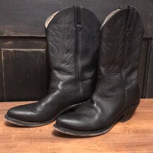 Durango Black Leather Cowboy Boots Size 9